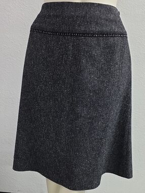 First Issue Liz Claiborne Stretch A-line Skirt Black &.White Marled Size 14